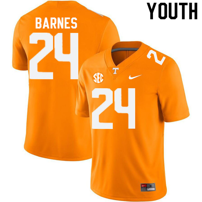 Youth #24 Hunter Barnes Tennessee Volunteers College Football Jerseys Stitched-Orange